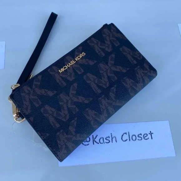 Michael Kors MK Double Zip Phone Wristlet/Wallet - Black Multi - Picture 8 of 8